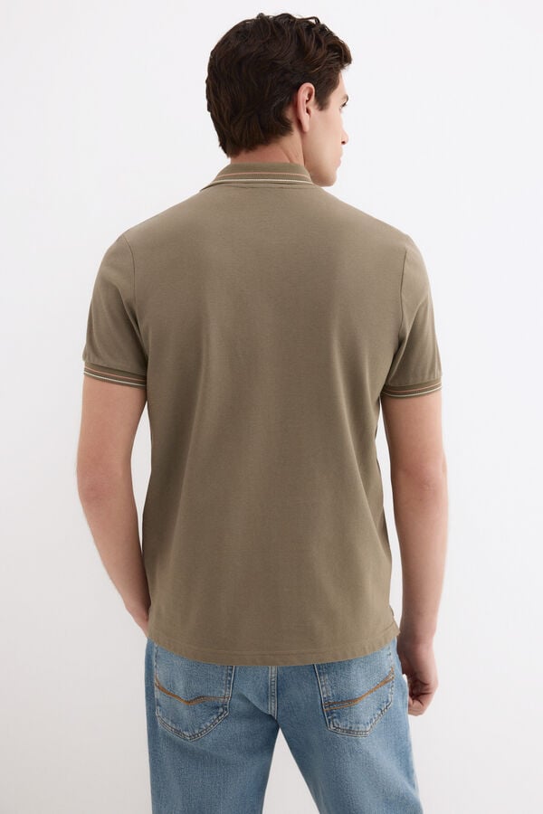 Pedro del Hierro Jacquard polo shirt Green