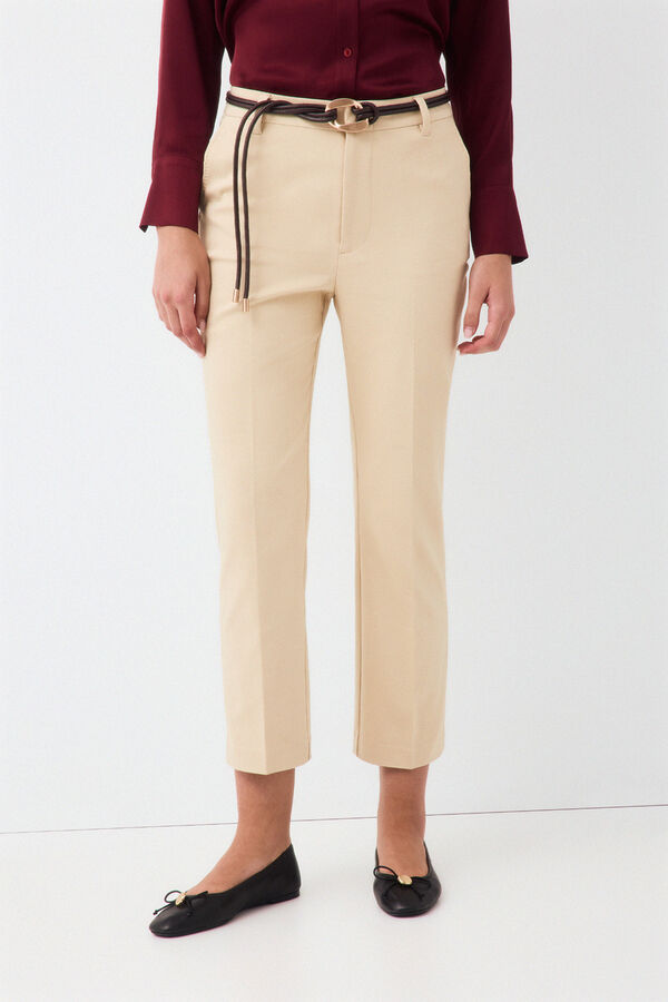 Pedro del Hierro Classic straight trousers Beige