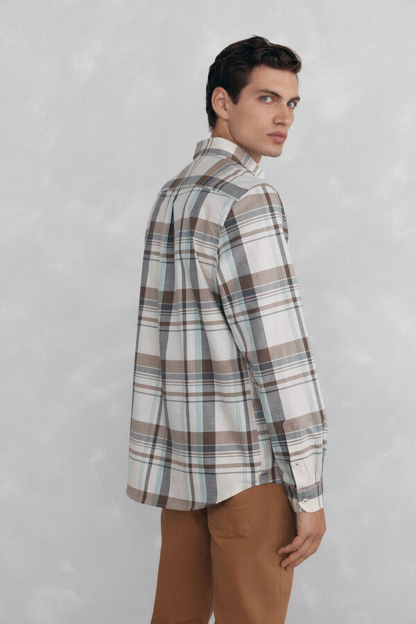Pedro del Hierro Soft checkered twill Beige