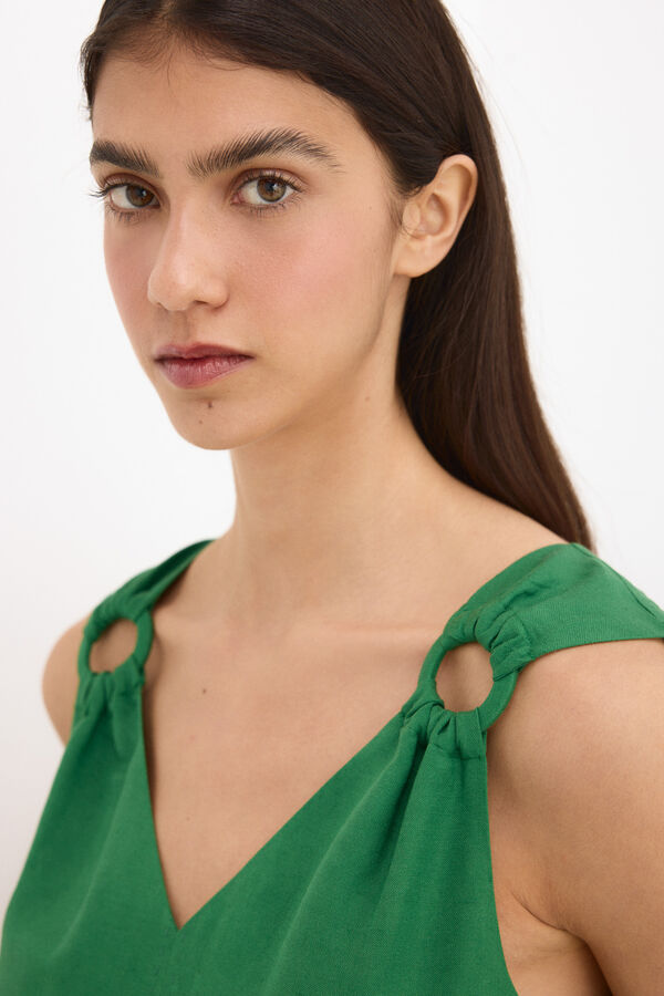 Pedro del Hierro Linen short tunic Green