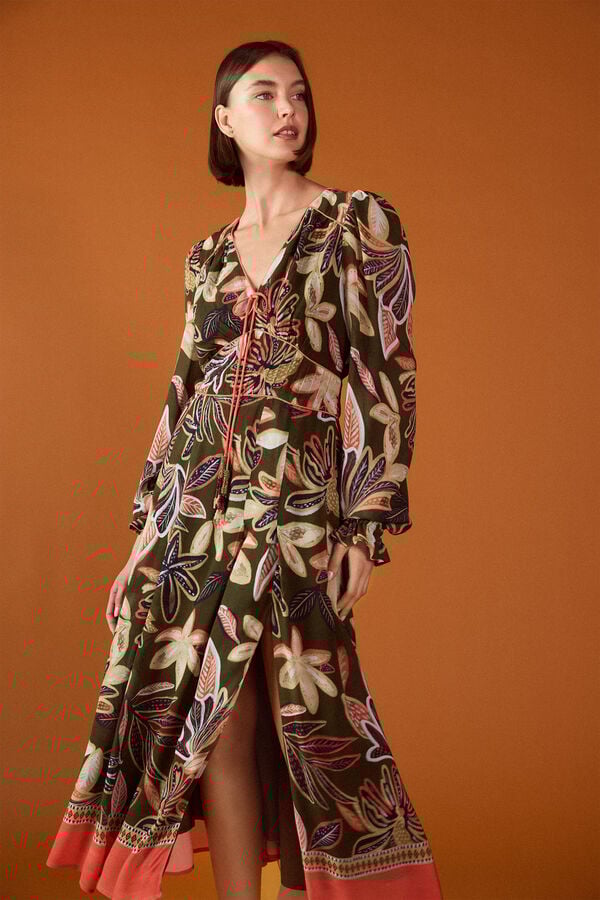 TFP by Tamara Falc&oacute; Border print dress Purple