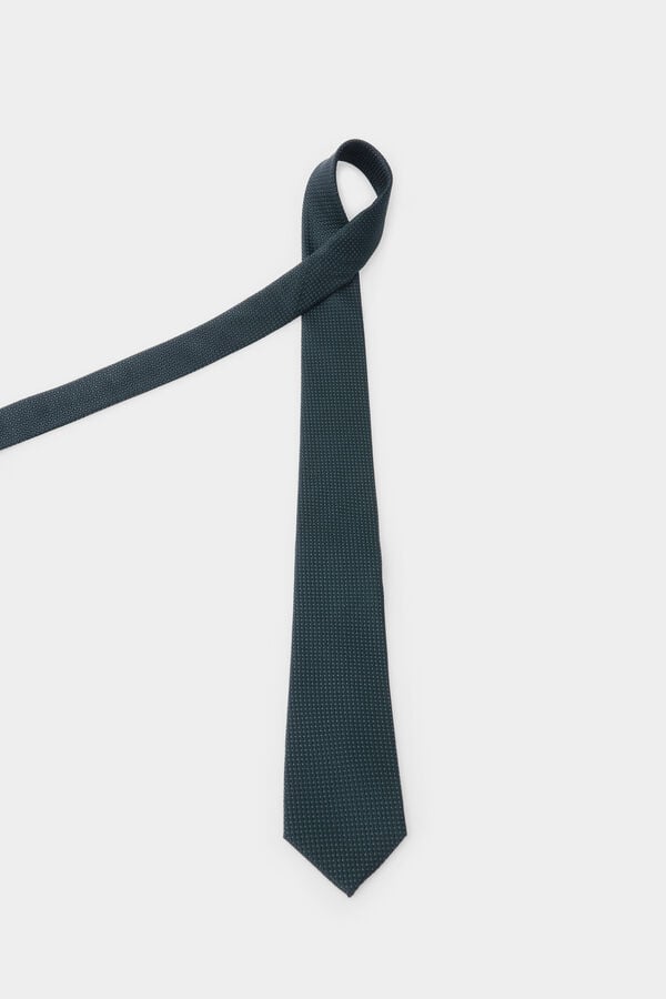 Pedro del Hierro Extra-fine silk tie Green