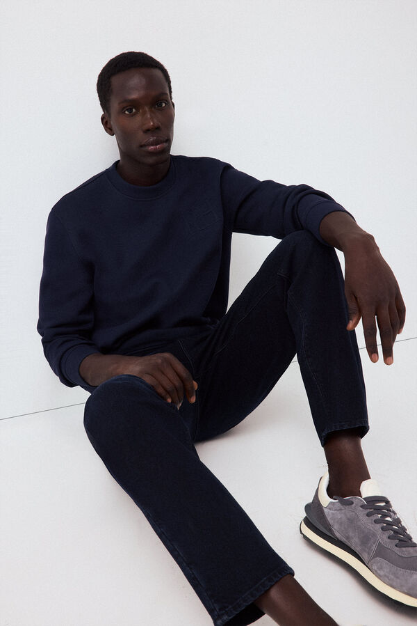Pedro del Hierro Neoprene crew neck sweatshirt Blue