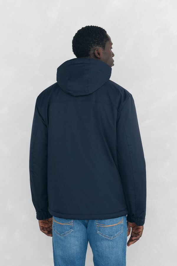 Pedro del Hierro Zip fastening jacket with hood Blue