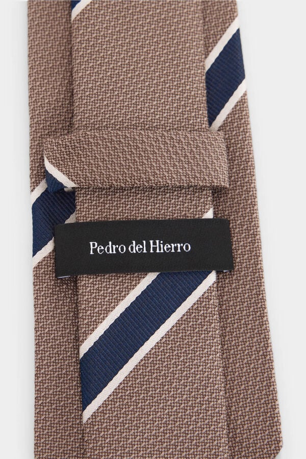 Pedro del Hierro Gravata em seda natural Beige