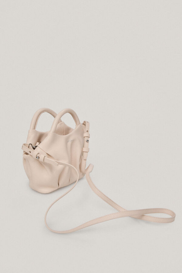 Pedro del Hierro Bolso pouch pequeño de piel Beige