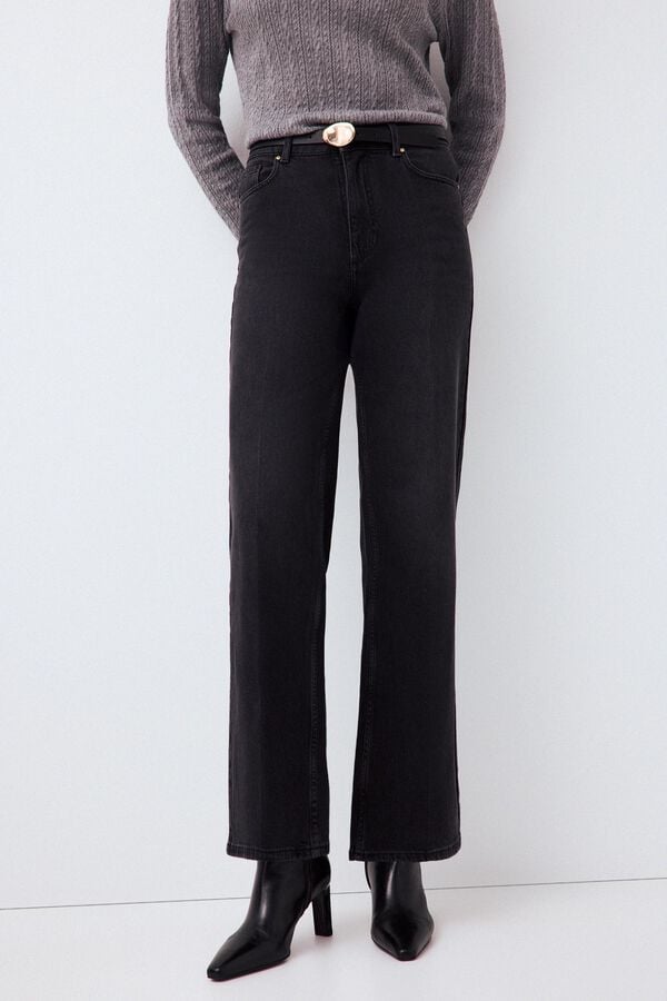 Pedro del Hierro Soft touch wide leg jeans Grey