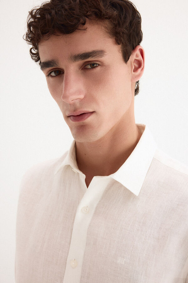 Pedro del Hierro Plain linen shirt White