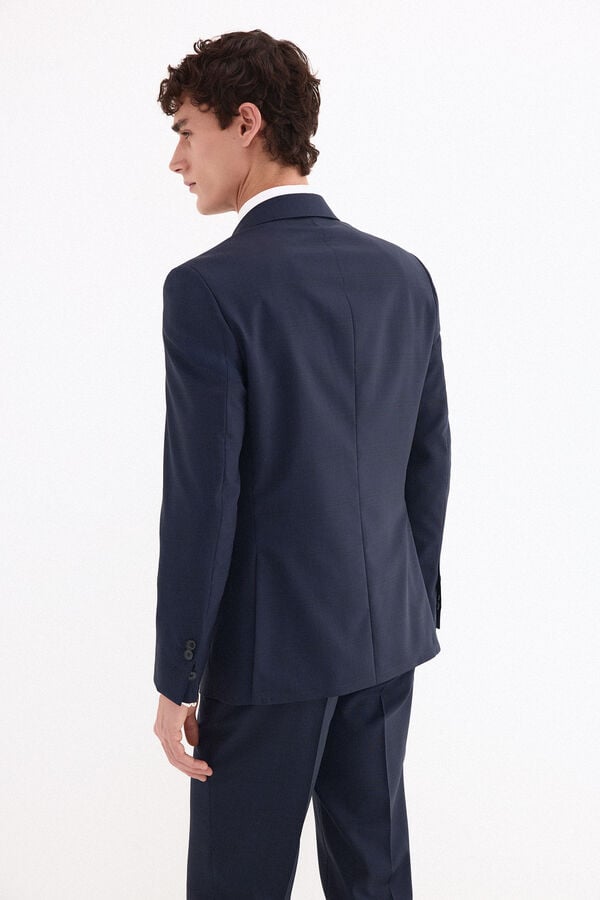 Pedro del Hierro Plaid slim fit blazer Blue