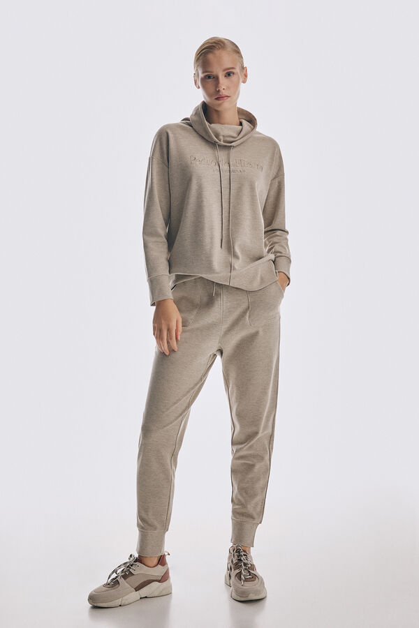 Pedro del Hierro Sudadera punto cortado logo bordado Gris