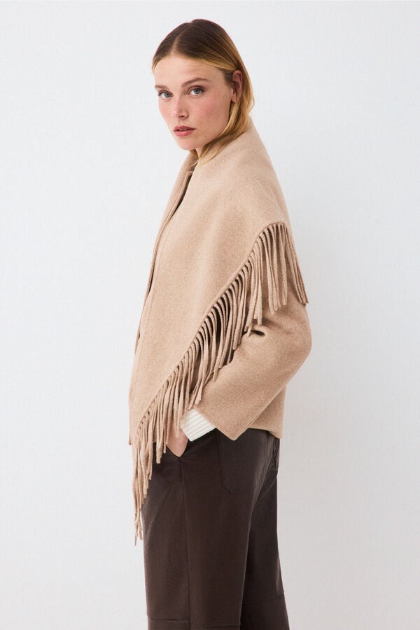 Pedro del Hierro Double-faced short coat Beige
