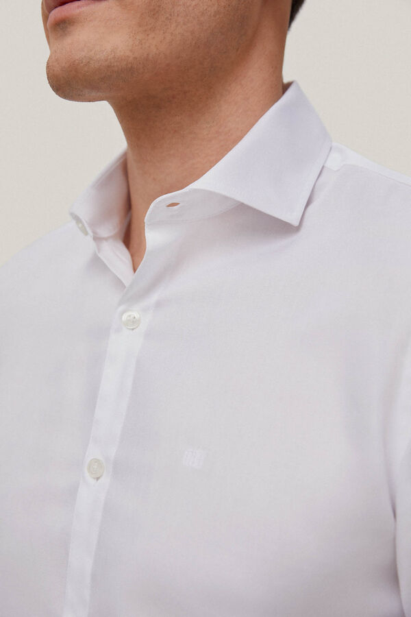 Pedro del Hierro Plain slim fit easy-iron + odour-resistant shirt  White