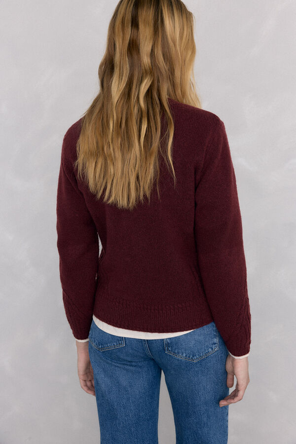 Pedro del Hierro jersey-knit jacket with cross-knit details Burgundy