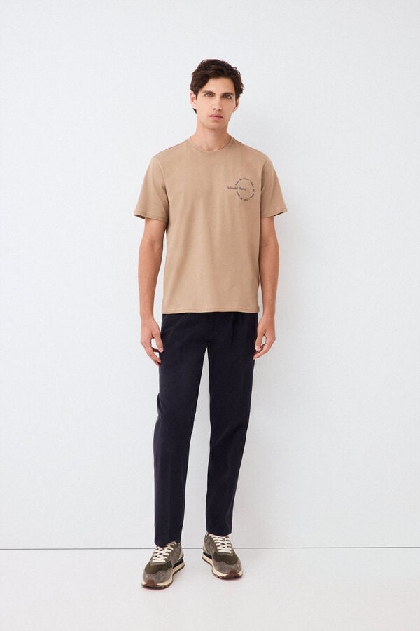 Pedro del Hierro Logo T-shirt Beige