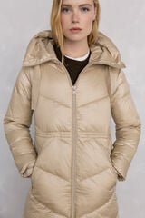 Pedro del Hierro Long hooded parka Ecru