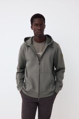 Pedro del Hierro Hooded technical cardigan Green