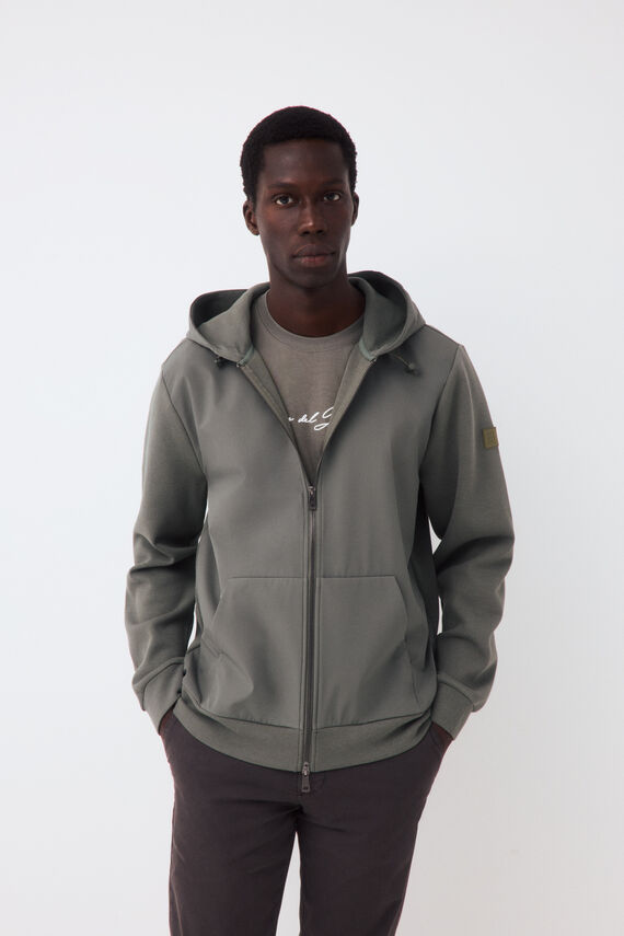 Cardigan técnico con capucha