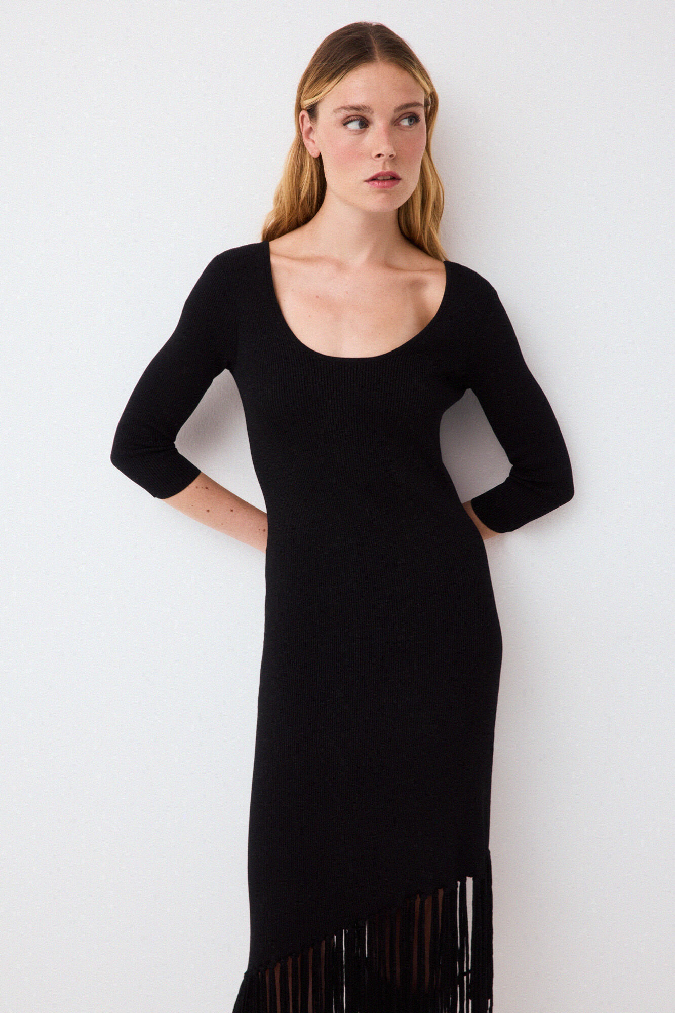 Pedro del Hierro Fringed knit dress