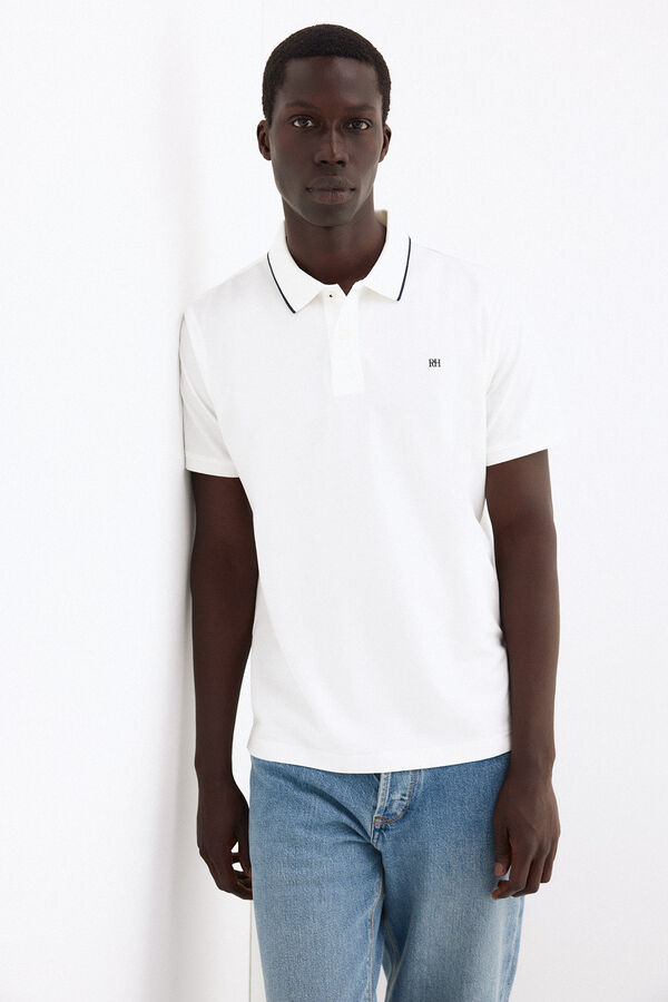 Pedro del Hierro Polo b&aacute;sico tips Blanco