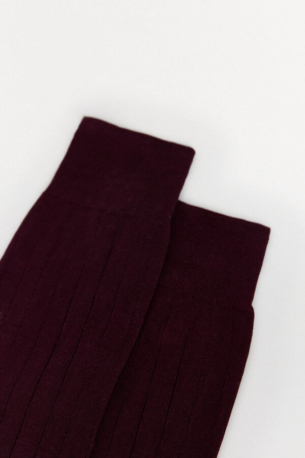 Pedro del Hierro Plain dress socks Burgundy
