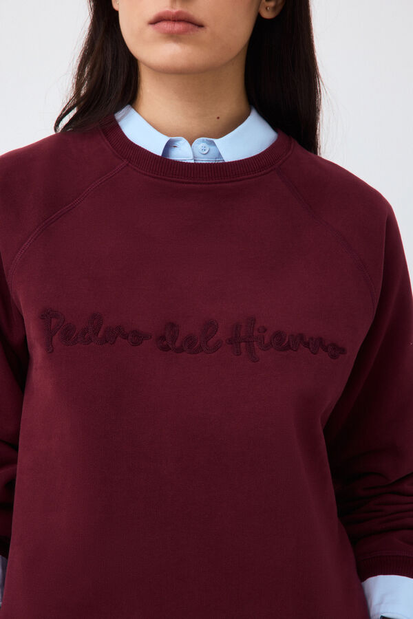 Pedro del Hierro Spanish cotton sweatshirt Burgundy