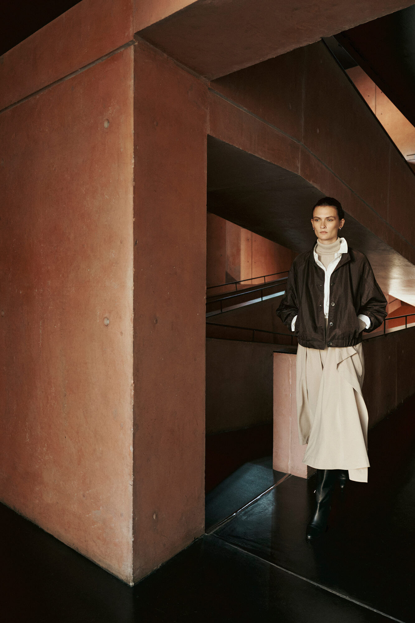 Pedro del Hierro Chocolate brown bomber jacket
