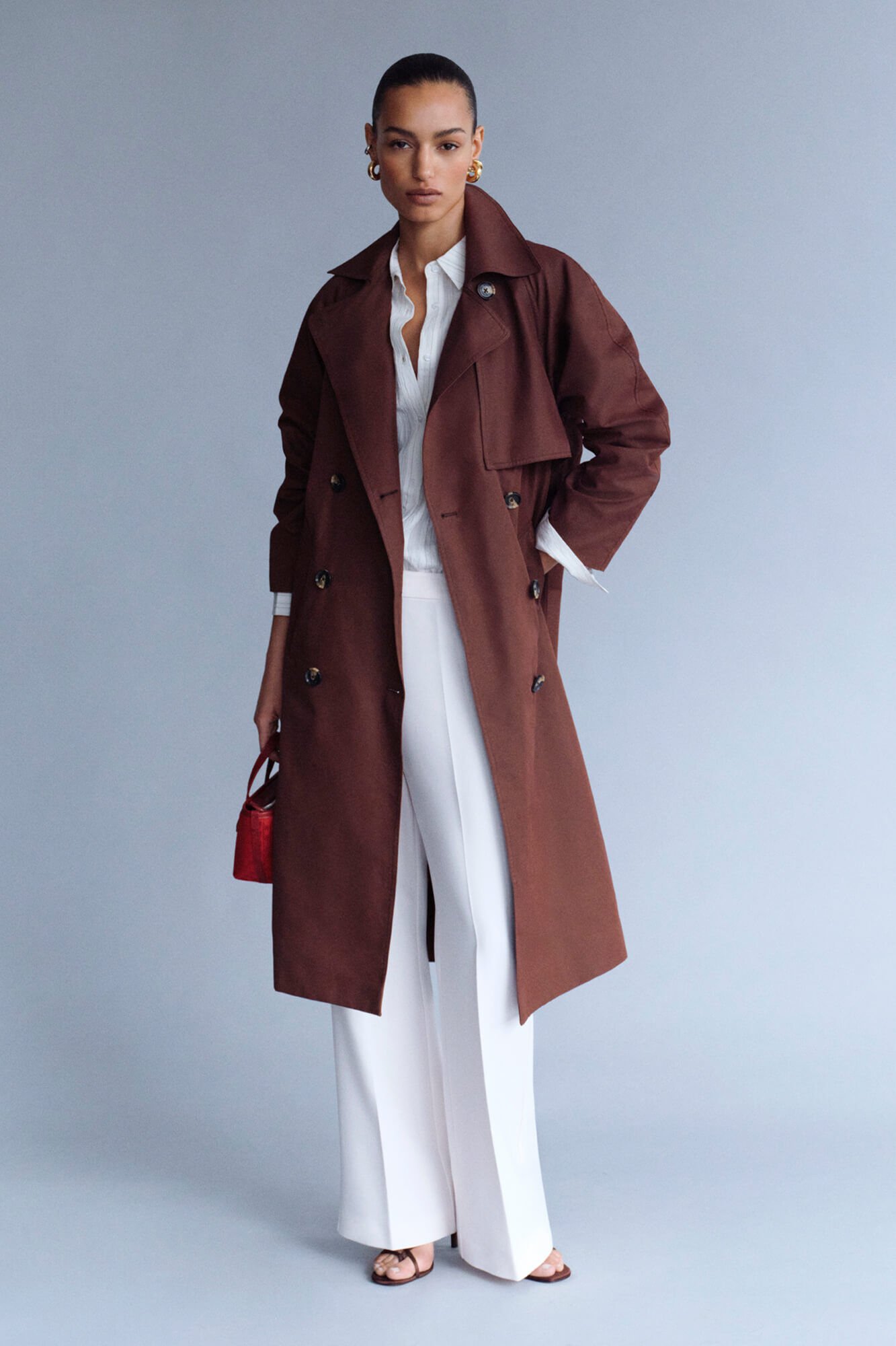 Pedro del Hierro Long plain trench coat