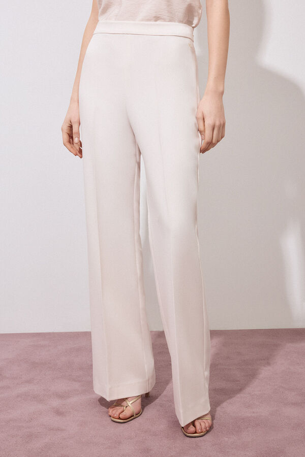 Pedro del Hierro Flare suit trousers Ecru