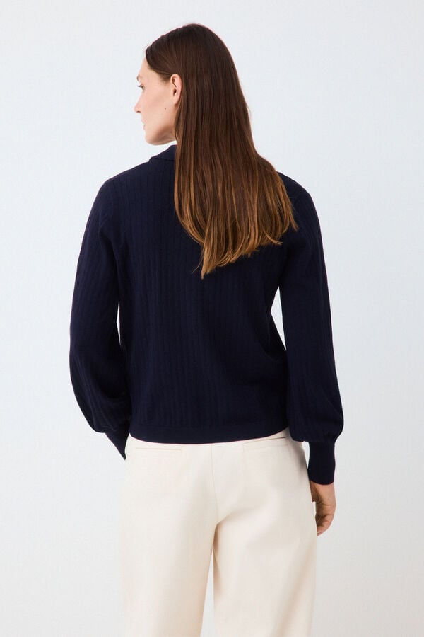Pedro del Hierro Fantasy structure polo neck jumper Blue