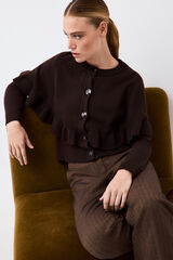 Pedro del Hierro Cape jacket with ruffle Brown