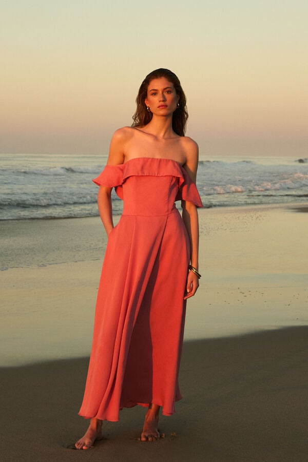 Goya Vestido Rojo Largo Palabra De Honor Vestidos Palabra De Honor