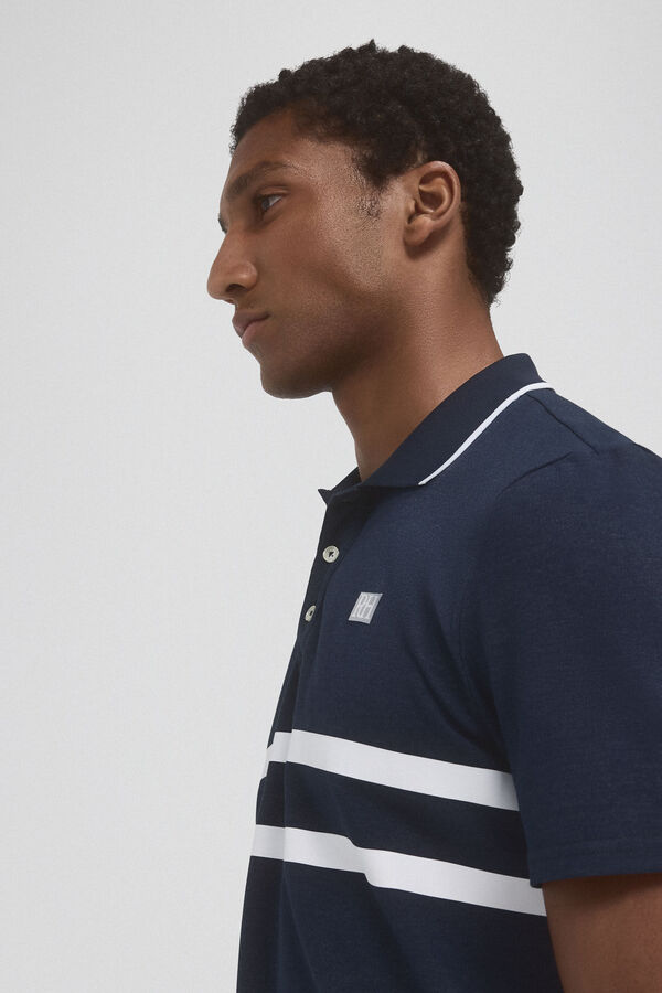 Pedro del Hierro Striped golf polo Blue