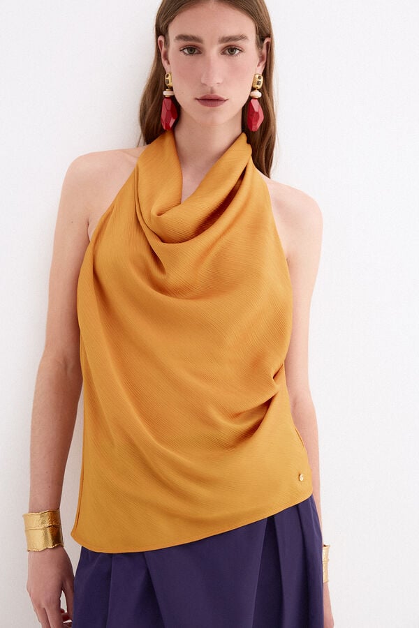 Pedro del Hierro Top halter desfile Amarelo