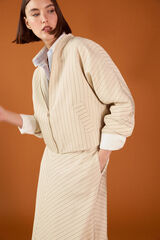 TFP by Tamara Falc&oacute; Striped jacket Beige