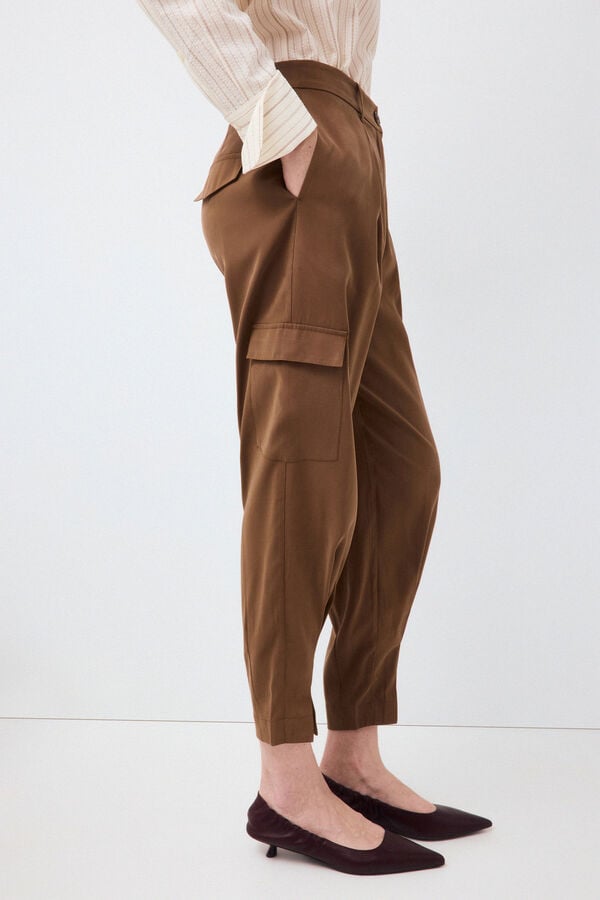 Pedro del Hierro Fluid cargo trousers Brown