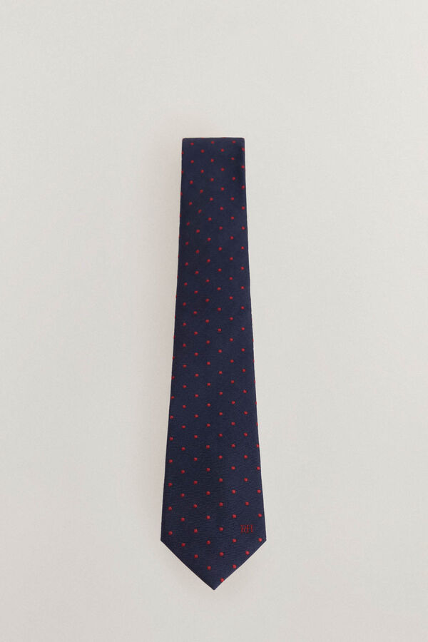 Pedro del Hierro Natural silk tie Blue
