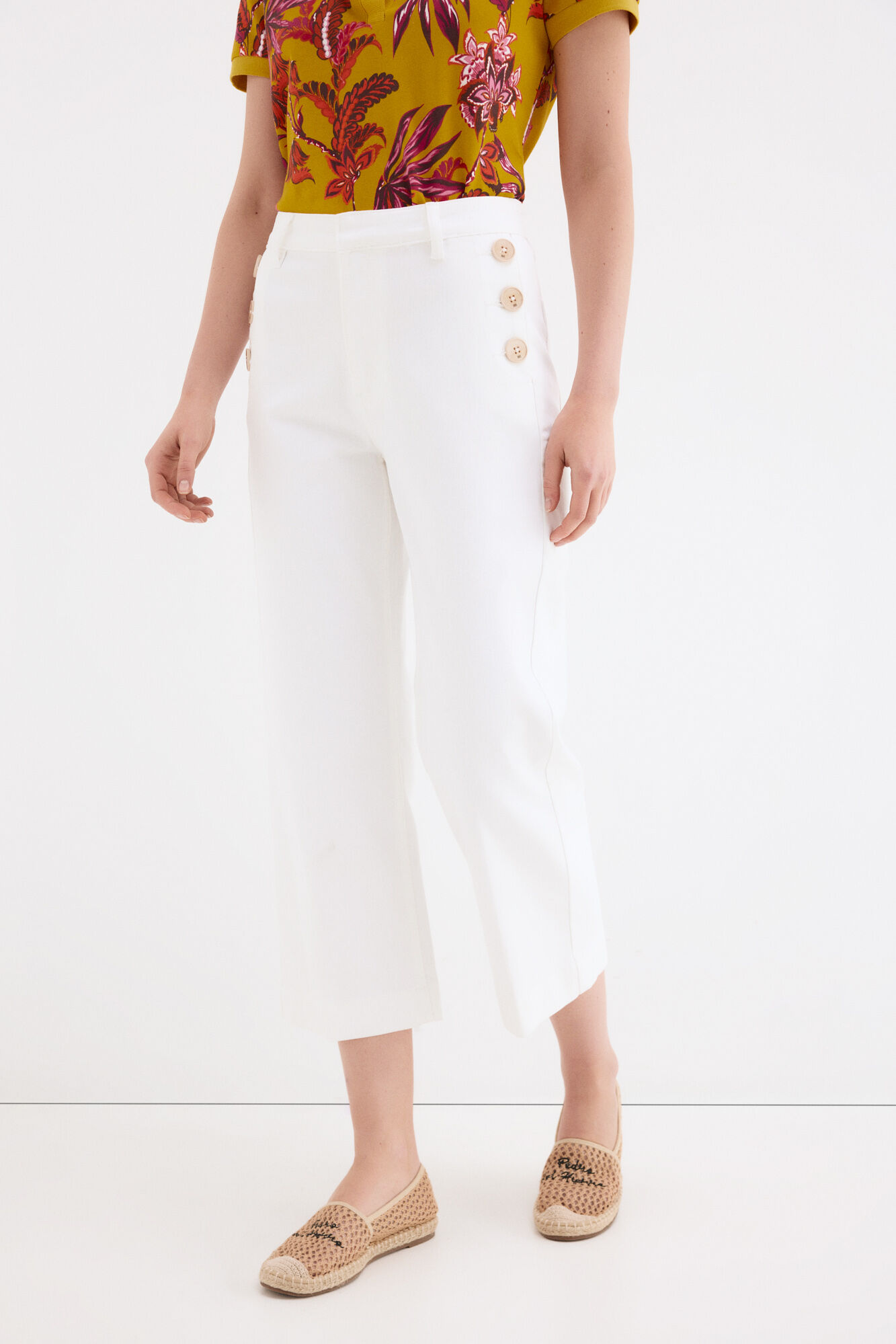 Pedro del Hierro Wide leg capri jeans