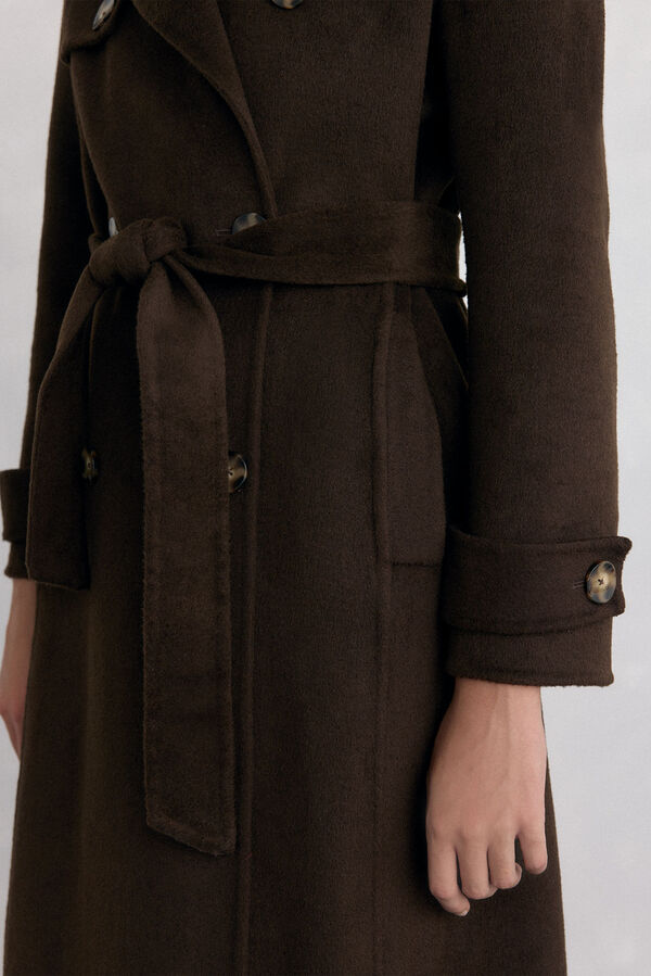 Pedro del Hierro Long double-sided trench coat Brown