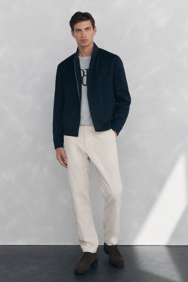 Pedro del Hierro Wool bomber jacket Blue