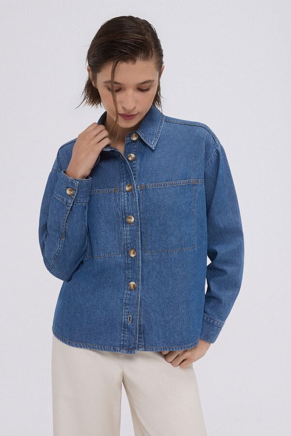 Pedro del Hierro Denim shirt Blue