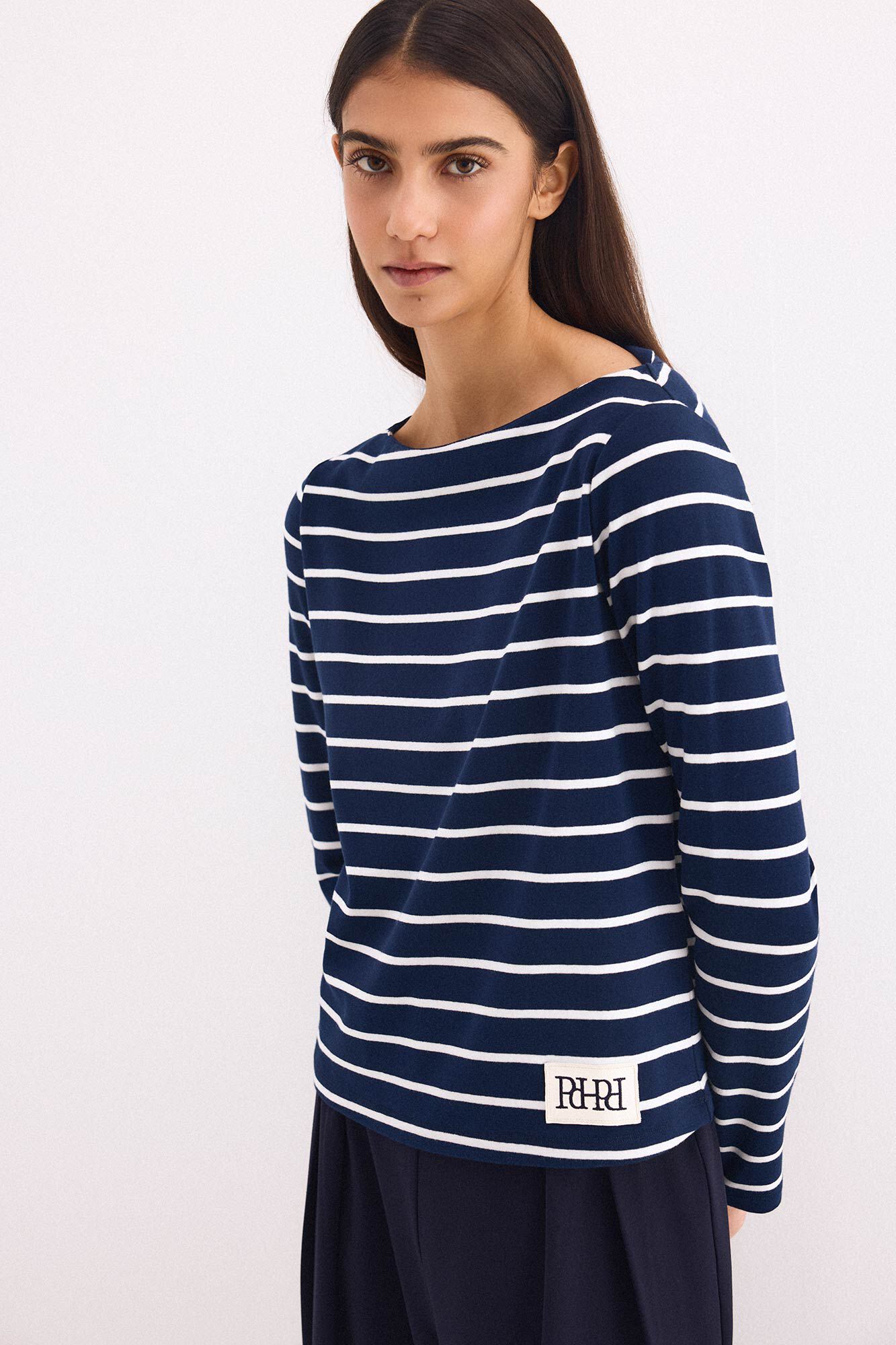 Pedro del Hierro Striped patch T-shirt
