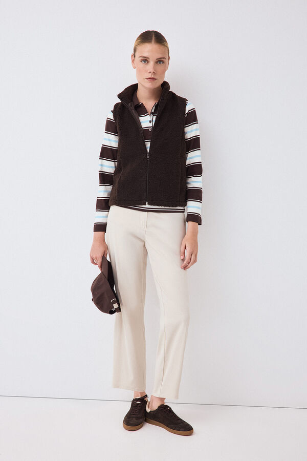 Pedro del Hierro Faux shearling gilet Brown