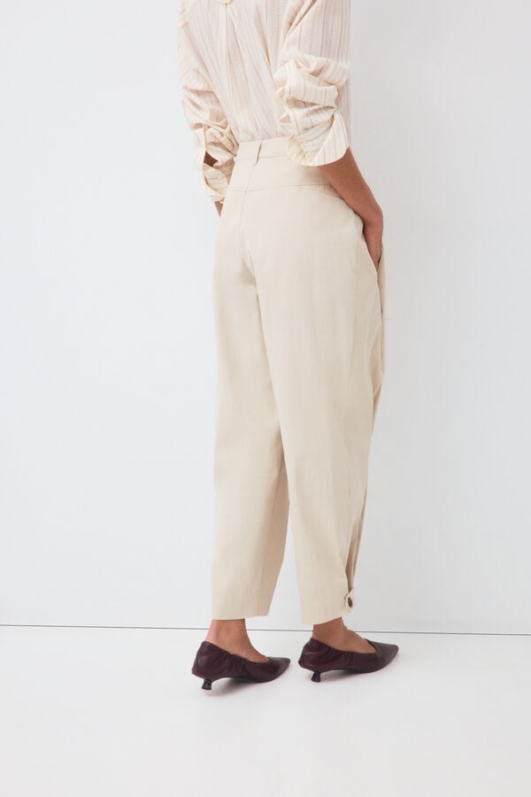 Pedro del Hierro Ecru casual trousers Ecru