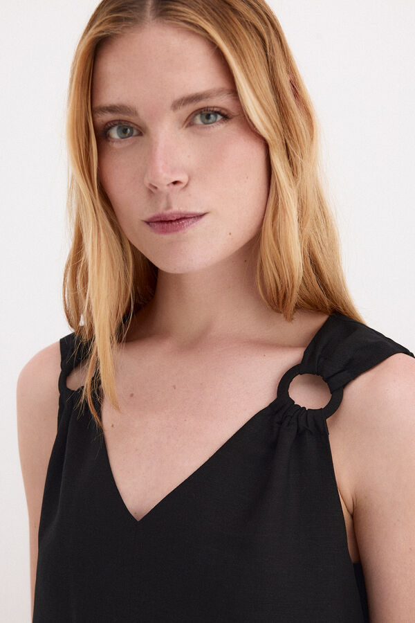 Pedro del Hierro Linen short tunic Black