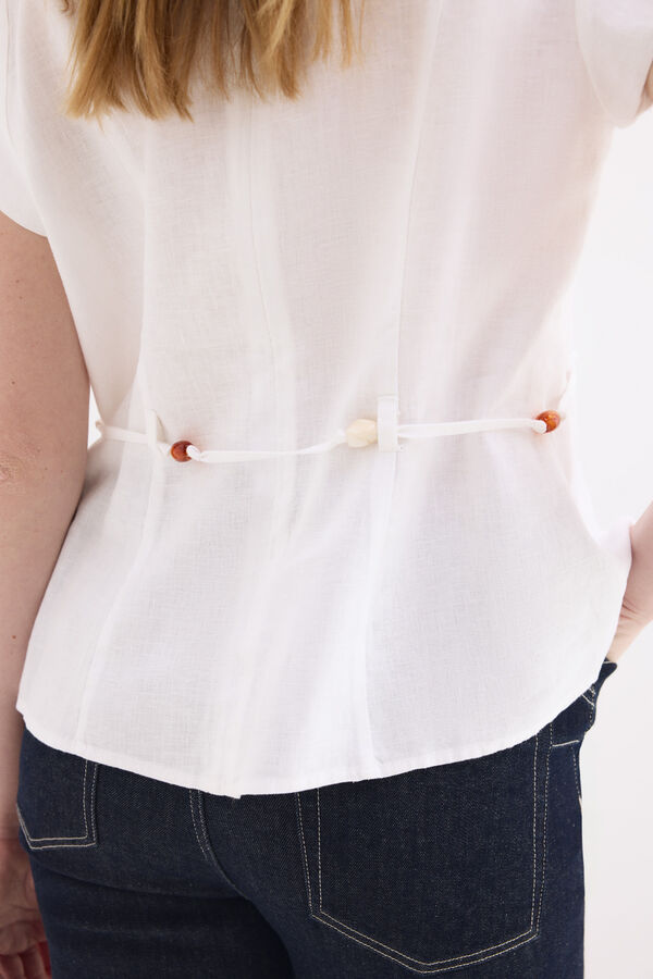 Pedro del Hierro Linen belted top White
