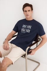 Pedro del Hierro Logo T-shirt Blue