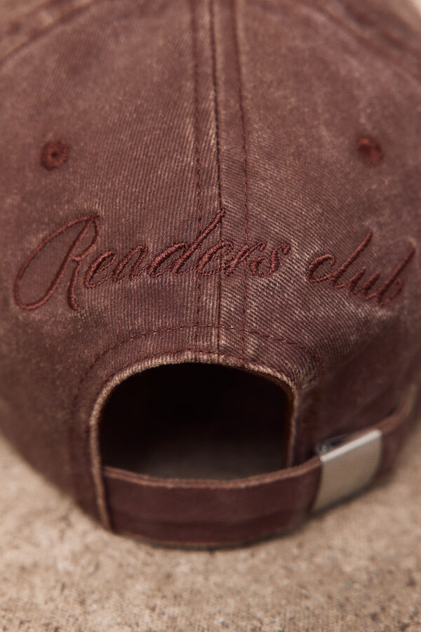 Slowlove Embroidered washed cap Maroon