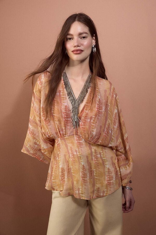 Slowlove Blusa fluida estampada Multicolor