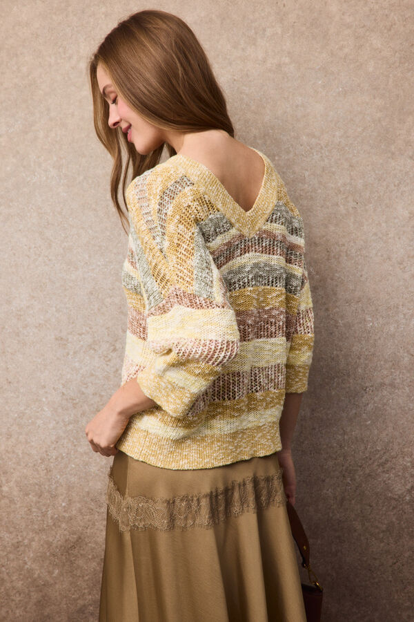 Slowlove Camisola decote em V multicolor Dourado