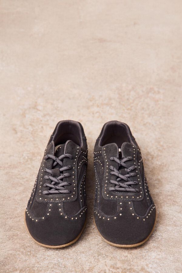 Slowlove Leather studded sneaker Grey